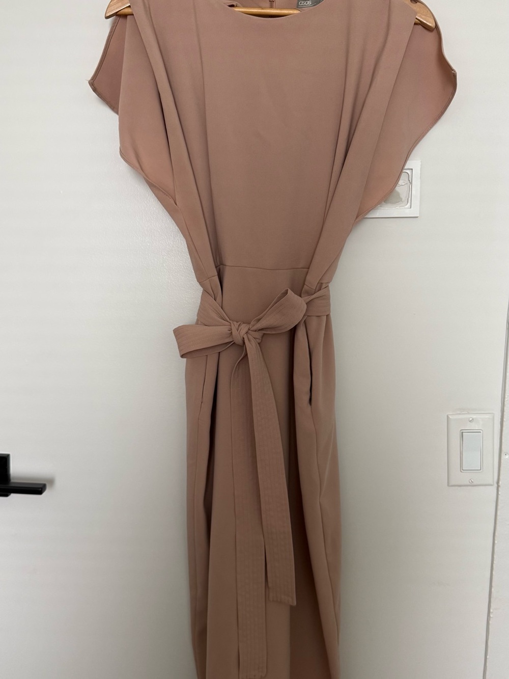 ASOS Mauve-Taupe Belted Maxi Dress